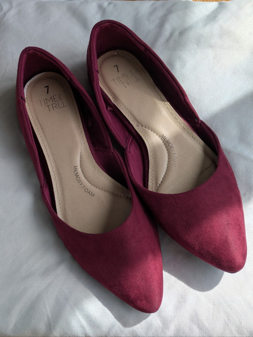 Time & Tru Burgundy Ballerina Flats